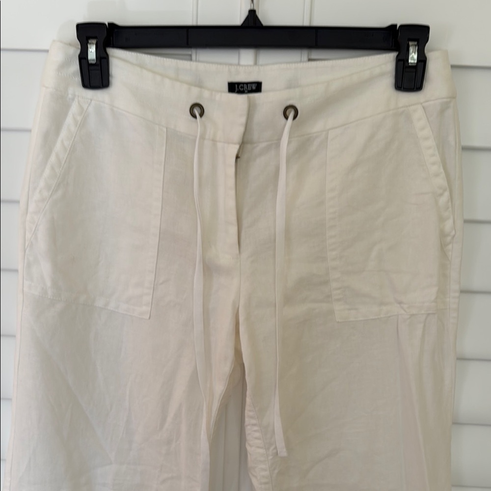 J. Crew Factory White Wide-Leg Trousers - Picture 2 of 13